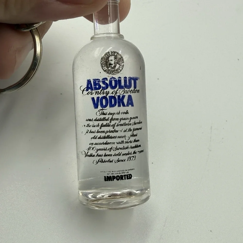 Vintage Advertising Keychain Lot Absolut Vodka Seagram's Gin Promo NOS 5 Pc
